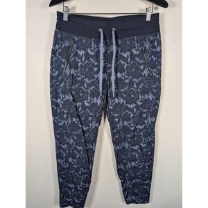 Athleta Pants Womens 10 Blue Trekkie North Jogger Stretch Floral Zip Pockets